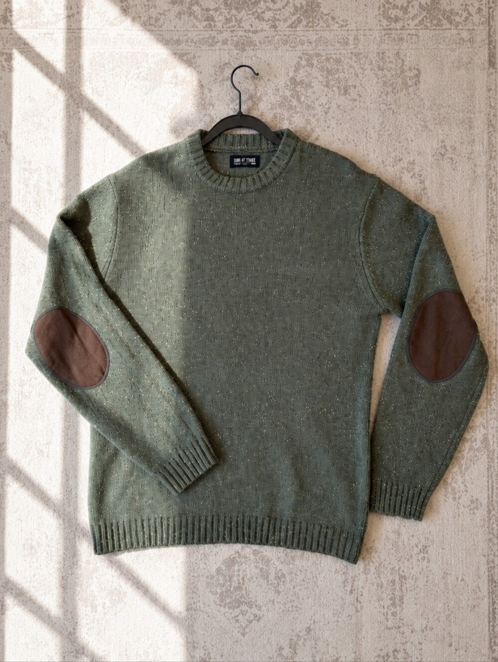 Line of Trade Wool Blend Sweater with Elbow Patches –‎ Men's Large